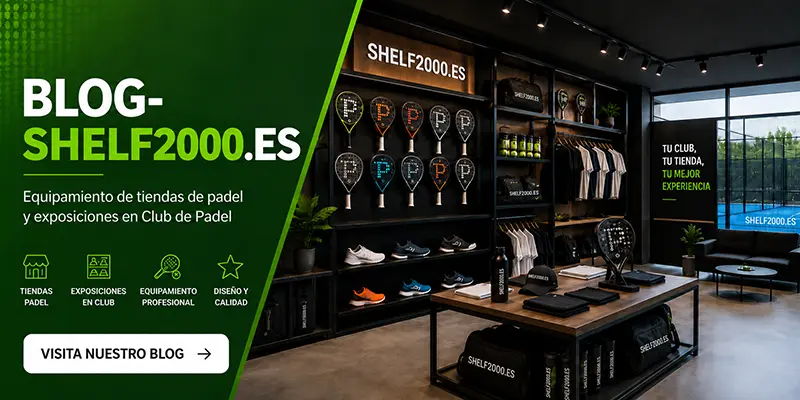 Blog de Shelf200.es sobre equipamiento comercial para tiendas y clubes de pádel, soportes para palas, exposición profesional y diseño de espacios deportivos